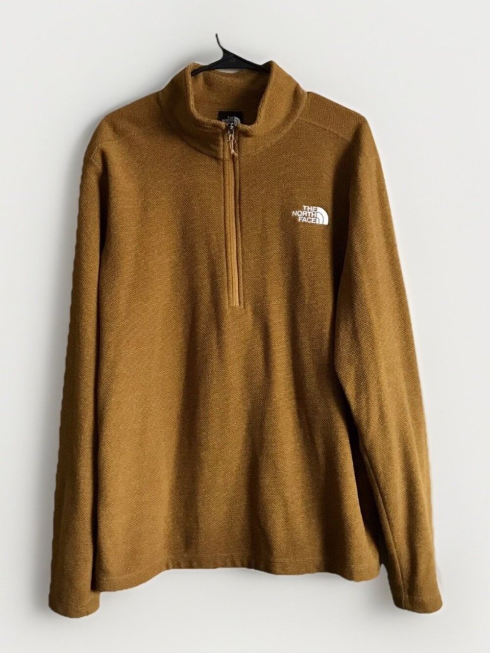 The North Face Sweater Brown Pullover 1/4 Zip Shirt Fleece Thin Mens Large